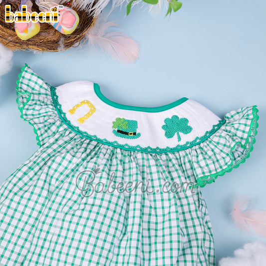 Beautiful St Patrick smocked bubble – DR 3452