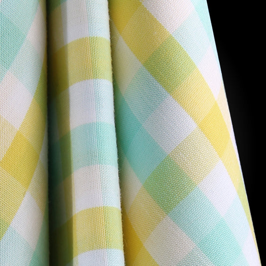 M65 - Yellow & Mint plaid fabric