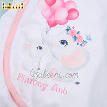 Cute elephant & rabbit embroidery bubble for twins – GS 23