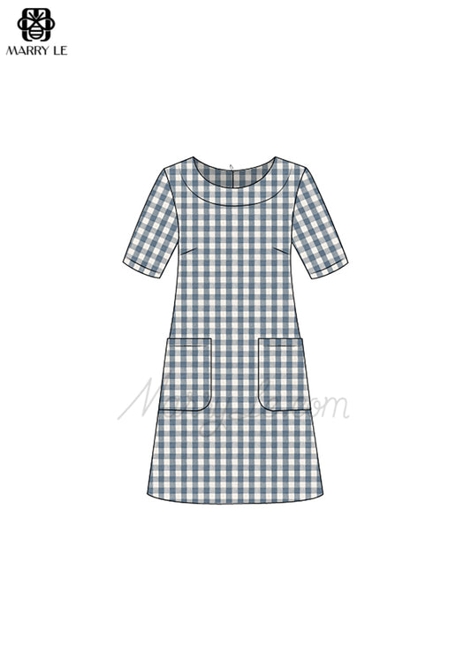 WOMEN GINGHAM DRESS - MD217