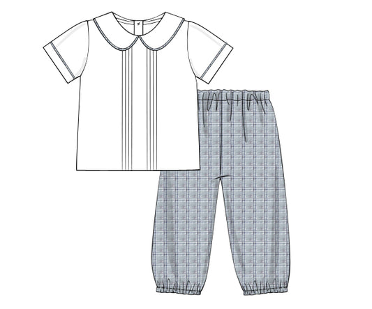 XB26 - comfort grey plaid seersucker