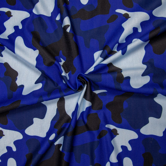 TY06- Navy Camouflage Two Yarn printed 4.0 fabric