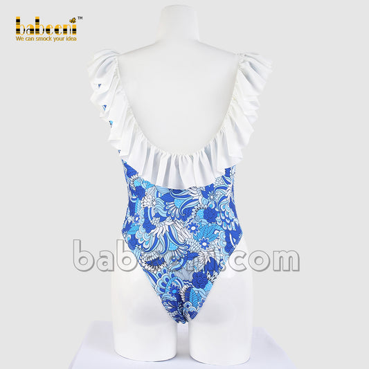 Cool floral ruffles collar women swimwear - MS 05