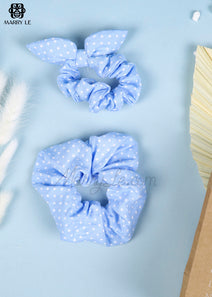 BLUE POLKA DOT SCRUNCHIES - MD360