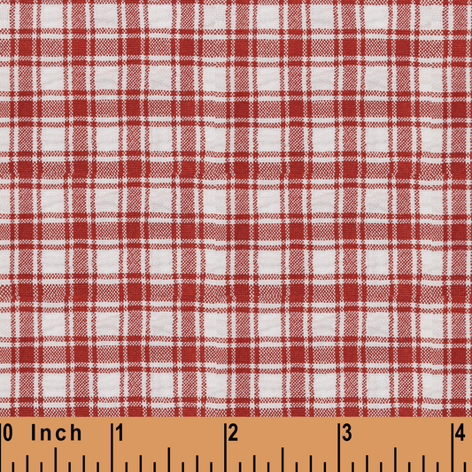 XB42- Garnet plaid seersucker