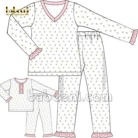 Delightful Flower Mom Girl Plain Outfit- MM 82