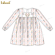 Girl Dress Long Sleeve Embroidered  Christmas Theme - DR4054