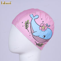 Babeeni Whale pattern and Pink Swim cap for kids - SC 21