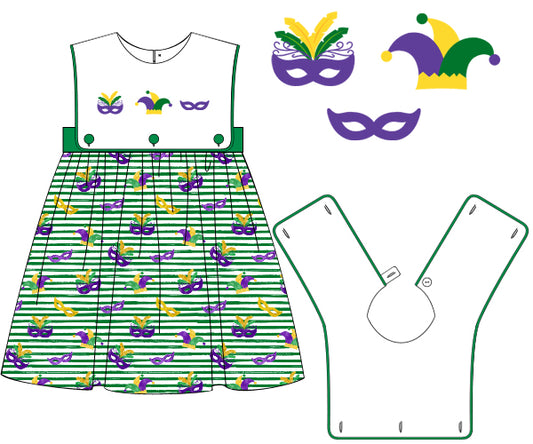 K342- green stripe mask knit printing 4.0