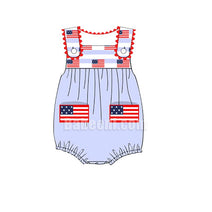 American flag applique short bubble - DR 2750