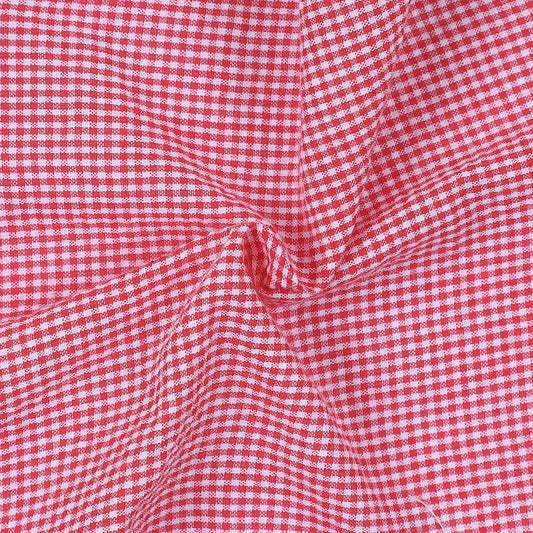 XB56- Red gingham seersucker