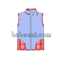 Light purple sleeveless jacket with plaid fabric - PO 07