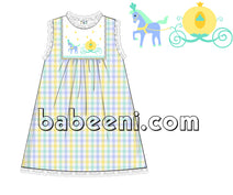 Shadow-embroidered dress with Ciderella horse and carriage- DR 2577