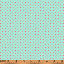 D100- mint with coral dot