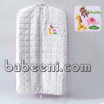 Cute animals smocked gray garment bag - QA 14