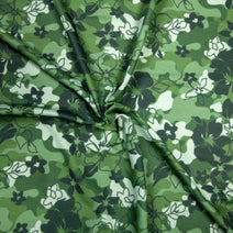 K249- Olive color Flowers knit printed 4.0 fabric