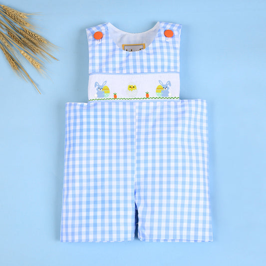 Boy shortall Easter hand smocked – BC 990