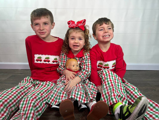 Christmas smocked clothing