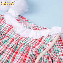 Red plaid girl dress  - DR 3495