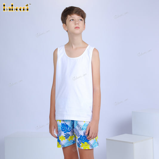 4.0 leaf-patterned beach shorts - TB 29