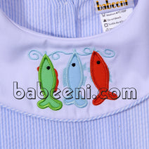 Cute colourful fish appliqued bubble for baby - DR 2126