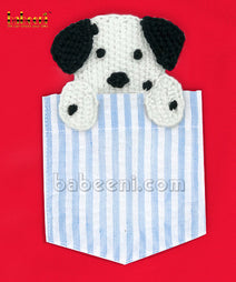 Lovely 3D dog embroidery boy set - BC 936