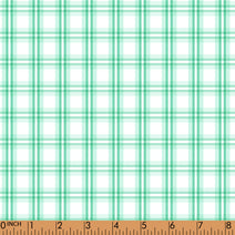 P8 -mint windowpane plaid fabric