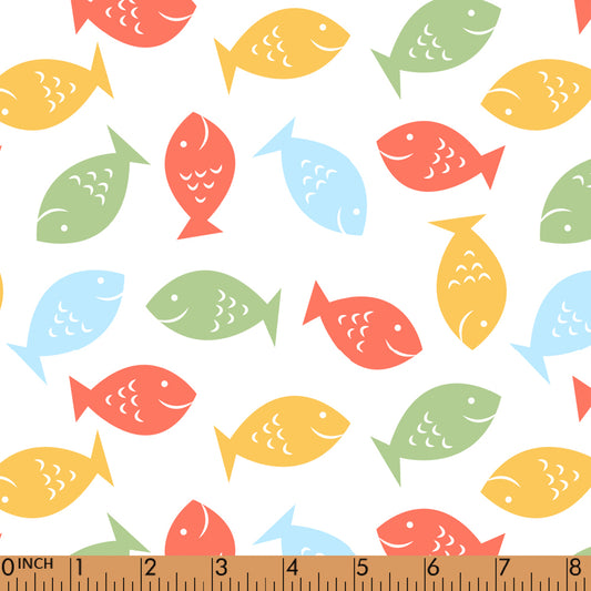 F107- colorful fish pique printing 4.0