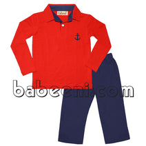 Anchor applique polo shirt for baby boys - PL 001