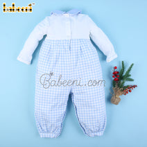 Nutcraker baby blue gingham boy bubble - BC1169