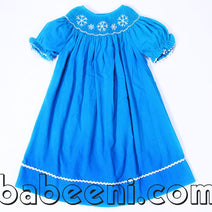 Beautiful snowflakes hand smocked bishop dress - DR 2902