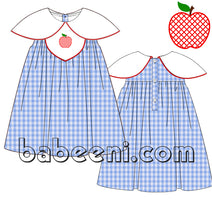 Sweet apple net embroidered dress for baby girl - DR 2602