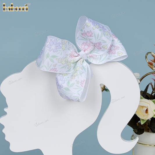 white colorful flowers bow for children - HB157