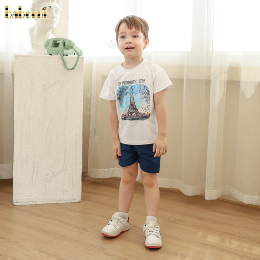 BC1375 – Boys’ Eiffel Tower Print T-Shirt