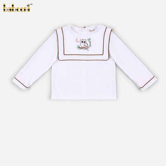 BC1430 – Boys’ Long-Sleeve Owl Embroidered Shirt