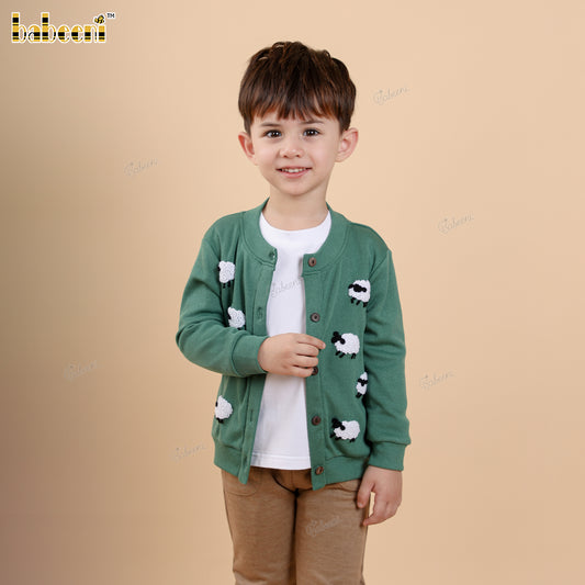 BC1436 – Boys’ Sheep Hand-Embroidered Cardigan