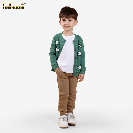 BC1436 – Boys’ Sheep Hand-Embroidered Cardigan
