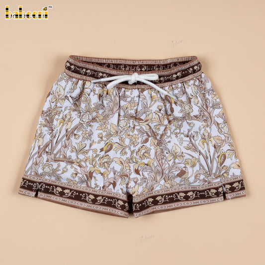 BC1443 - Boys’ Gold Baroque Floral Swim Shorts