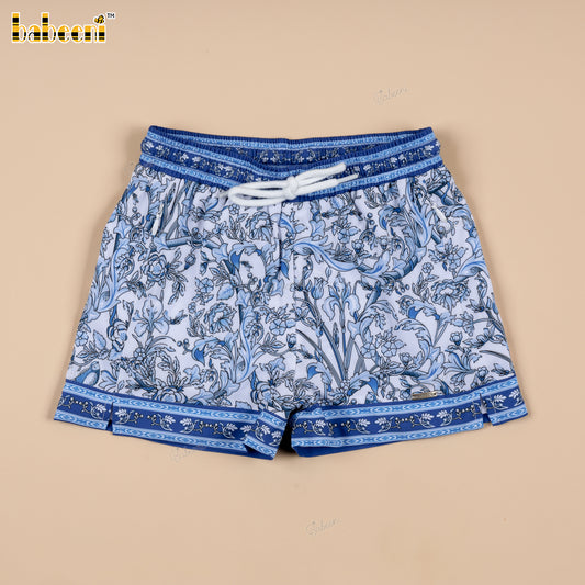 BC1444 - Boys’ Blue Floral Swim Shorts
