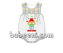 Adorable clown appliqued girl bubble - DR 2593