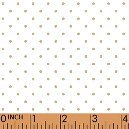 K297- white with tiny pale khaki dot knit fabric printing 4.0