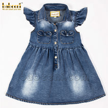 Bow denim baby dress - DC 36