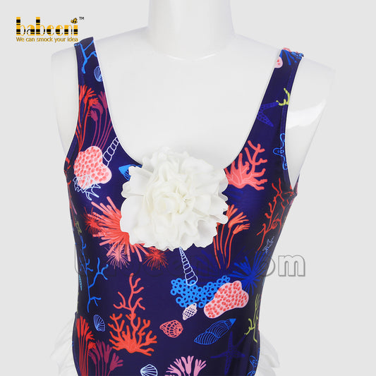 Trendy ocean creature printed swimwear for women - MS 15