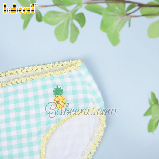 Pineapple embroidery mint underwear - UG 09