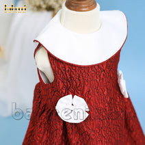 Graceful red Jacquard baby dress - DR 3251