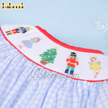 Christmas patterns smocked baby long bubble – DR 3473