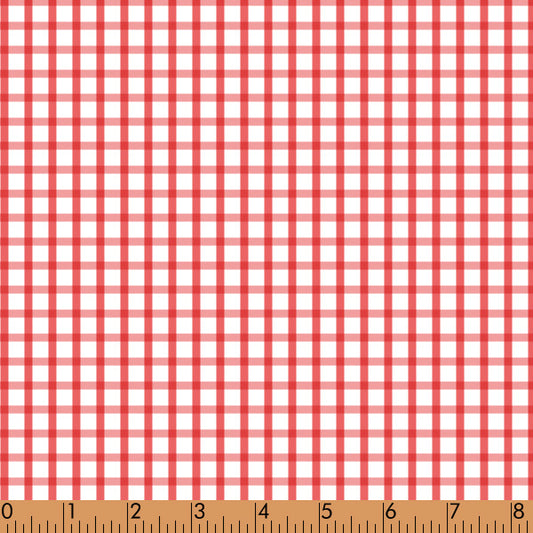 P4 - Red window pane fabric