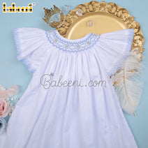 Gorgeous geometric smocking embroidery bishop dress – DR 3510