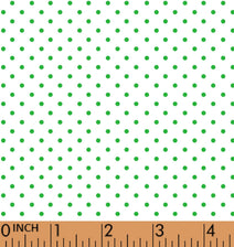 D110- Green dot  in white pique printed 4.0 fabric