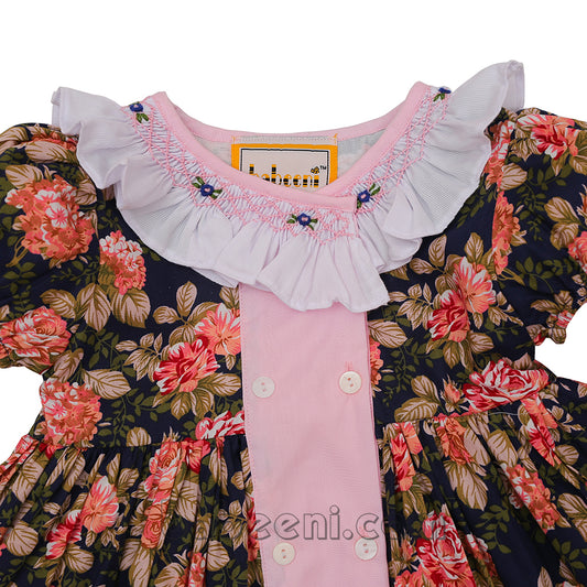 Flower garden dress with front button - DR 2947